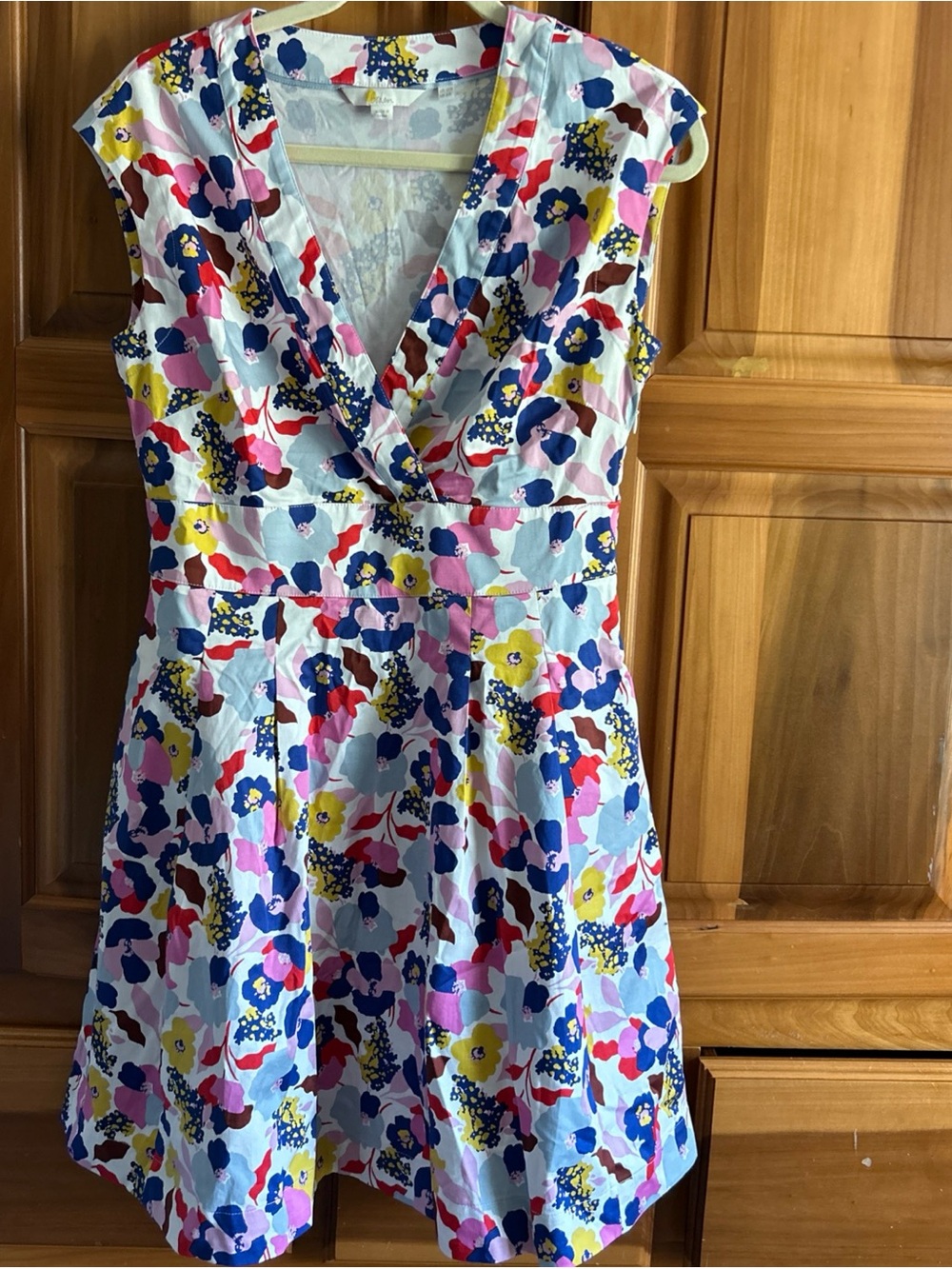 Floral V-Neck Cap Sleeve Dress in Multi